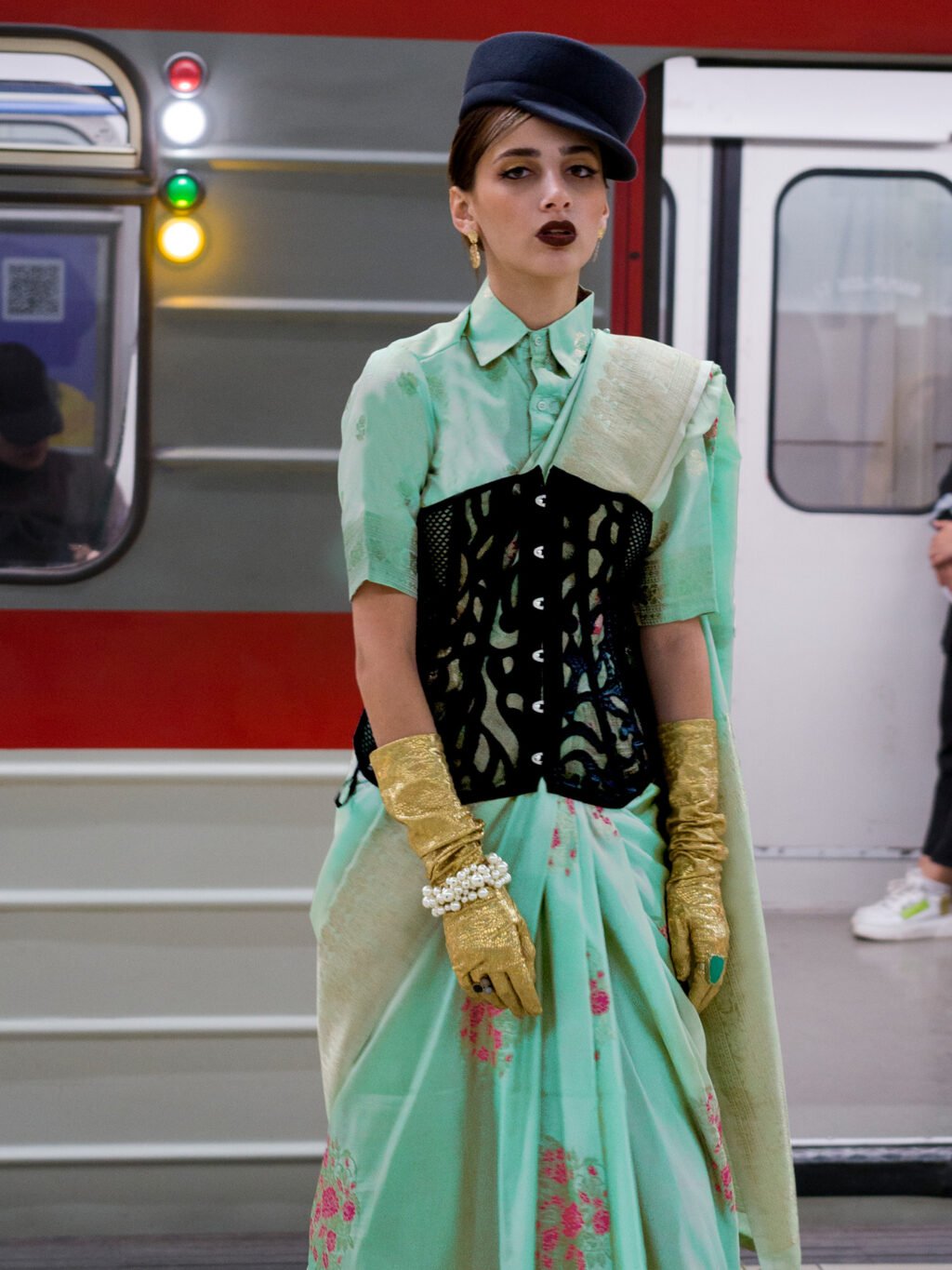 Timeless Sea Green Designer Zari Woven Distinct Saree - Image 2