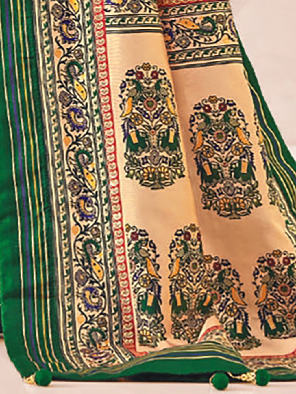 Radiant Red Bandhani Silk Saree - Image 4