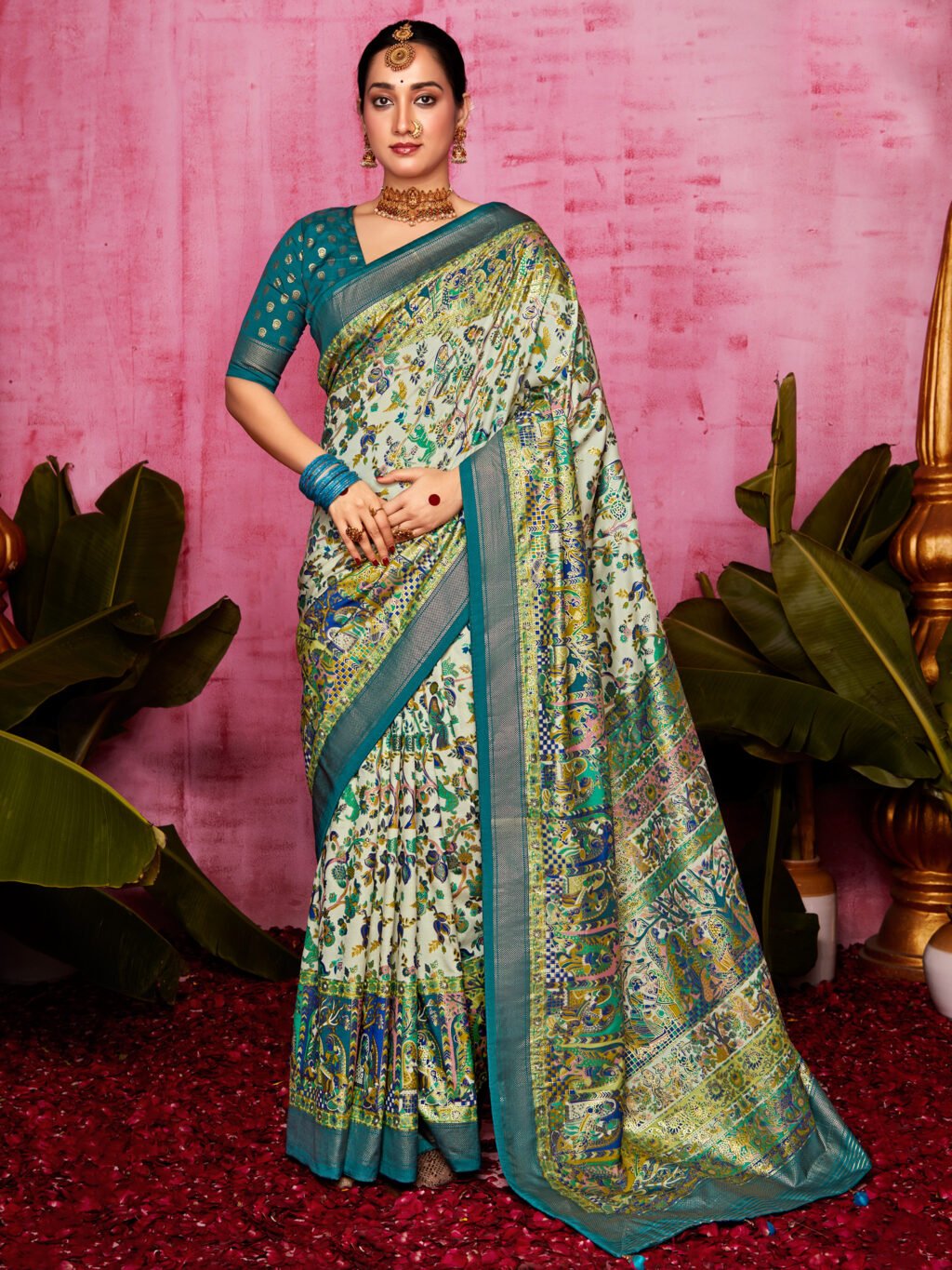 Timeless Cream Tussar Silk Saree