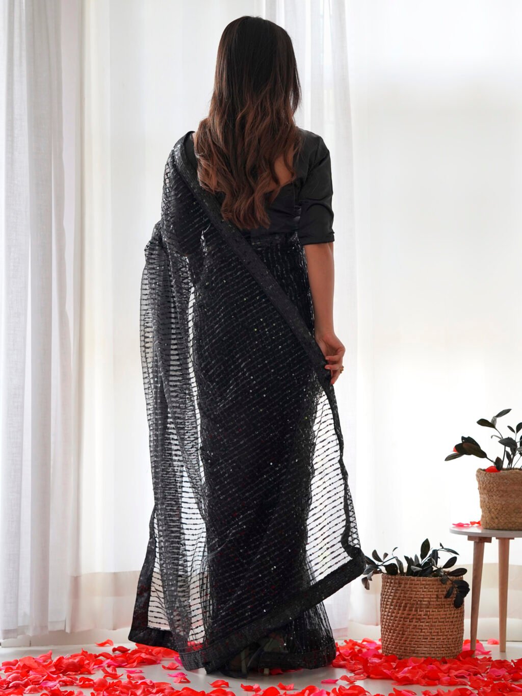 Heritage Black Designer Zari Woven Saree - Image 2