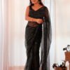 Graceful Black Designer Zari Woven Distinct Saree