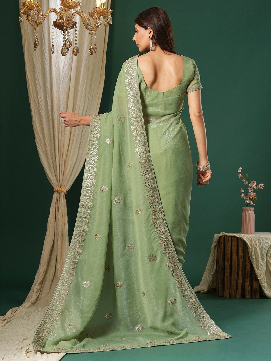 Light Green Organza Saree