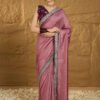 Mauve Designer Georgette Vichitra Silk Saree