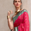 Pink Pure Soft Silk Saree - Image 3