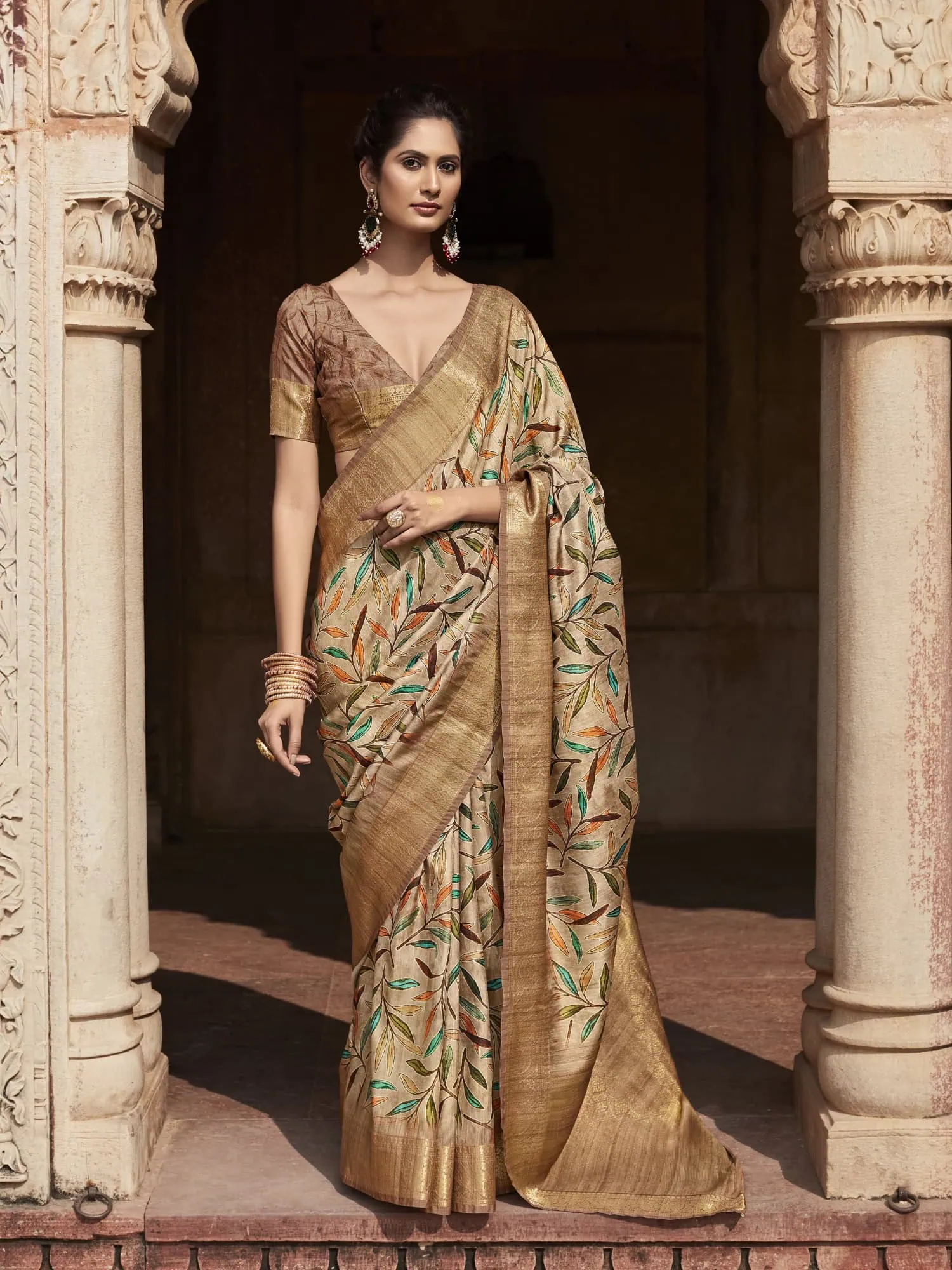 Brown Handloom Silk Saree