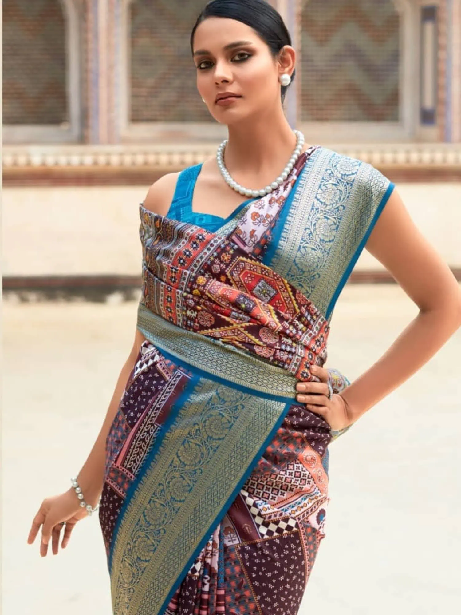 Multicolor Dola Handloom Silk Saree