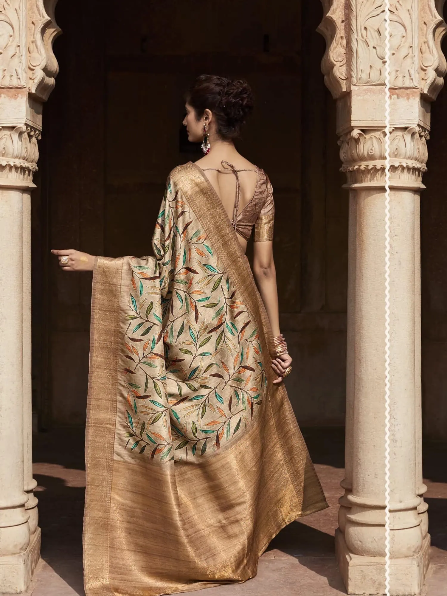 Brown Handloom Silk Saree