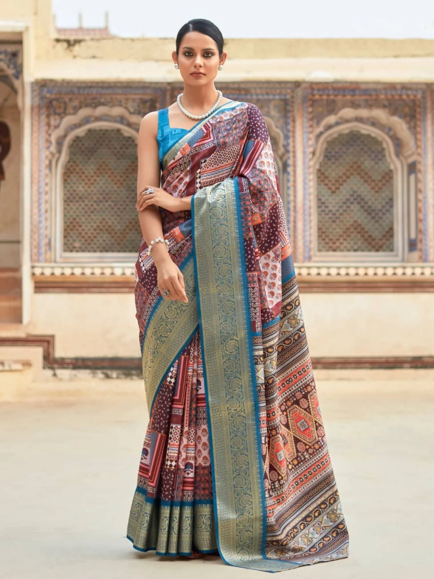 Multicolor Dola Handloom Silk Saree