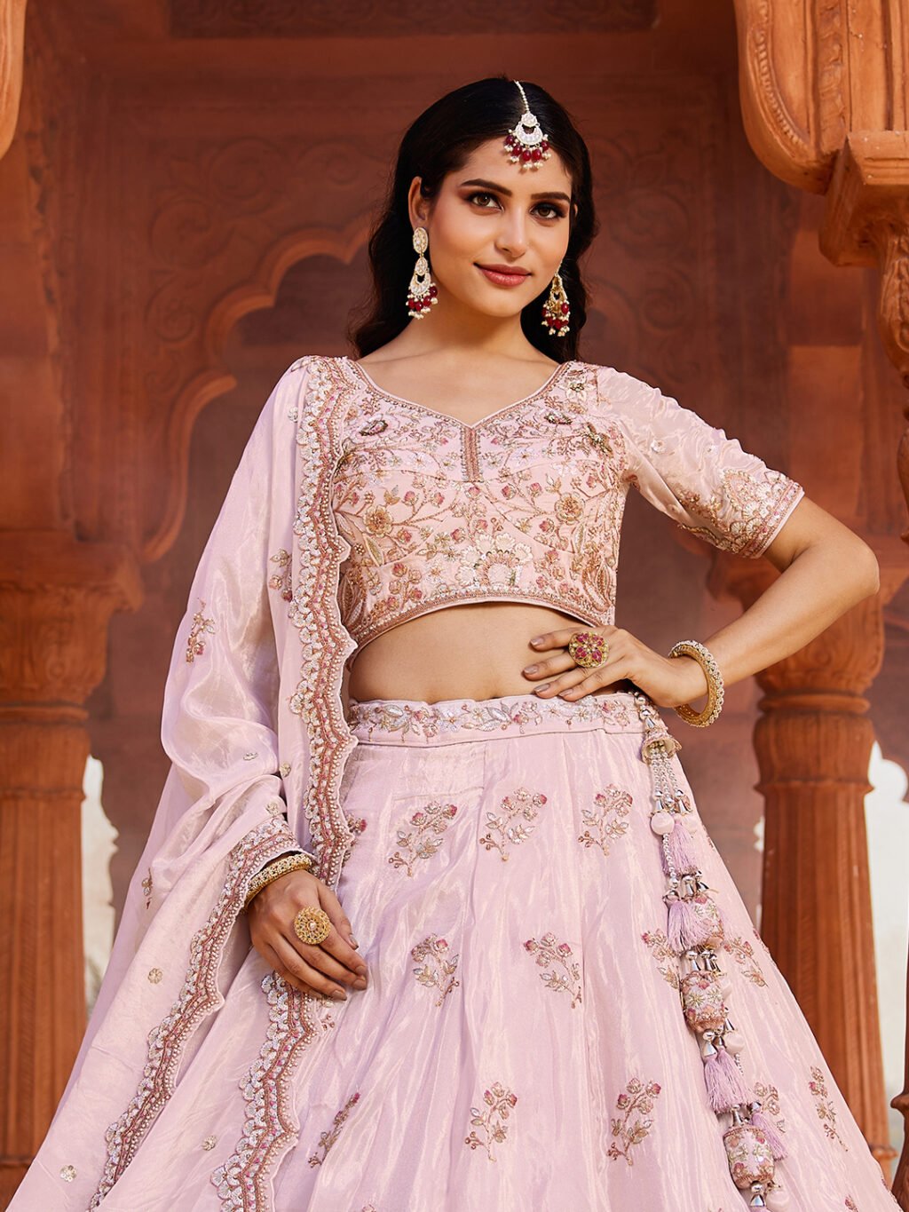 Coral Luxe Designer SemiStitched Lehenga Choli