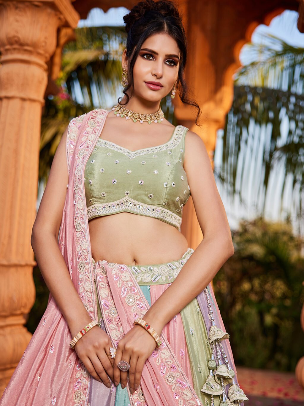 Multu Chiffon Luxe Designer SemiStitched Lehenga Choli - Image 2