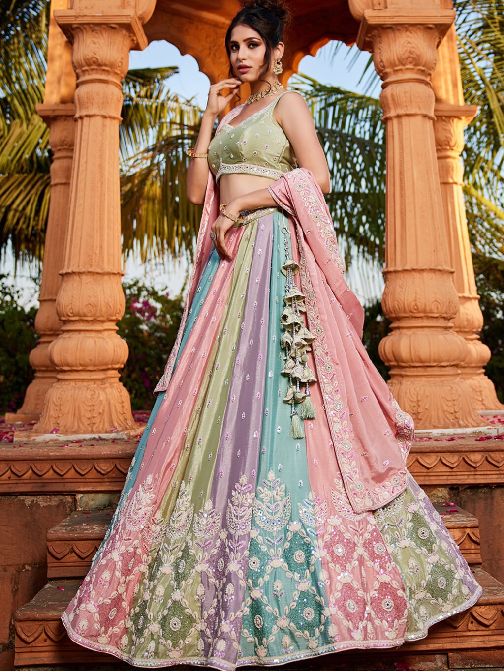 Multu Chiffon Luxe Designer SemiStitched Lehenga Choli - Image 3