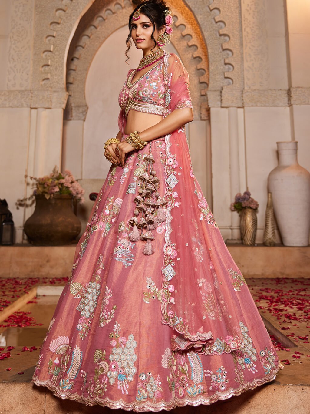 Pink Luxe Designer SemiStitched Lehenga Choli - Image 2
