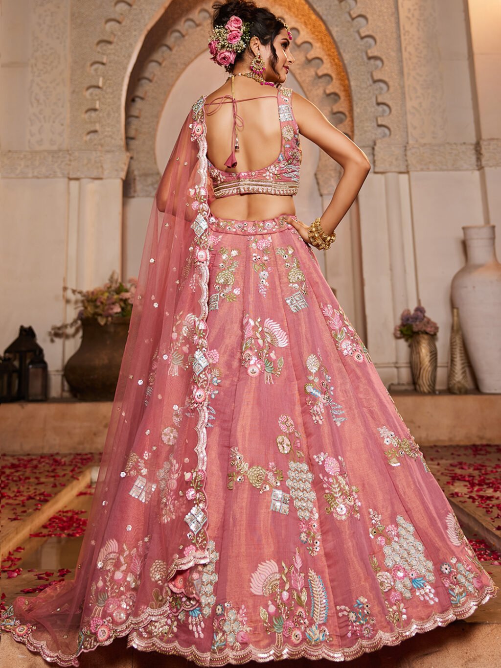 Pink Luxe Designer SemiStitched Lehenga Choli - Image 3