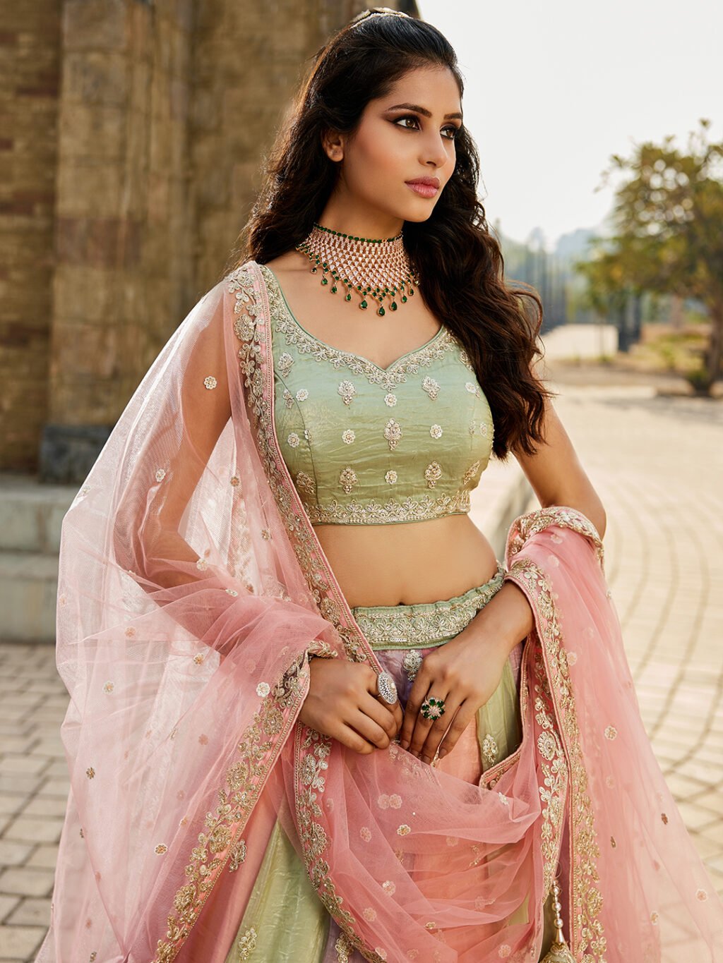 Multi Luxe Designer SemiStitched Lehenga Choli - Image 3