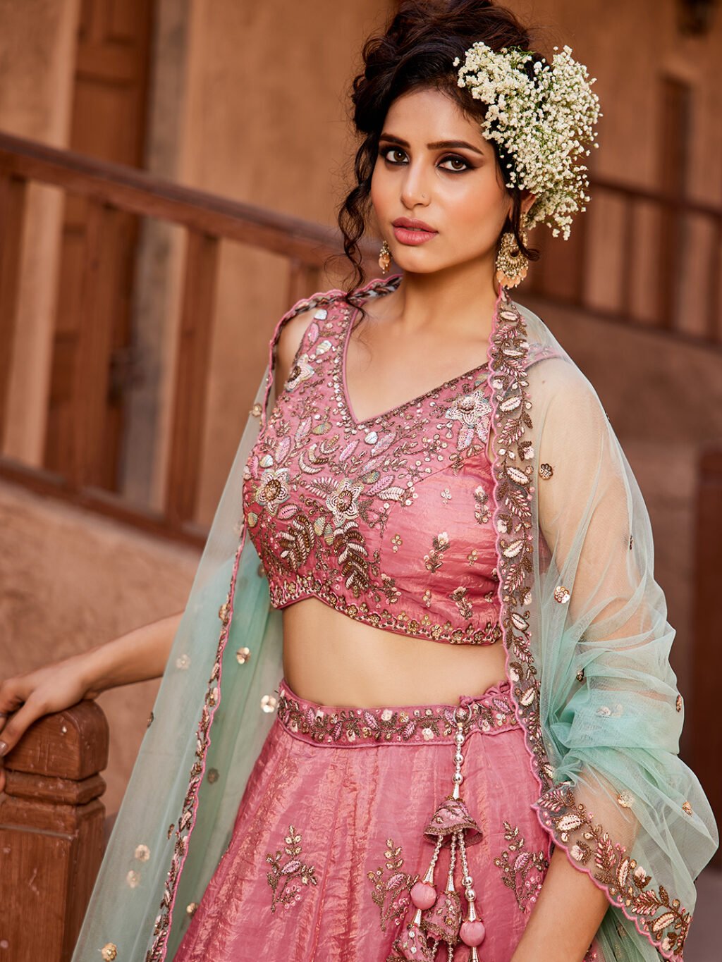 Pink Luxe Designer SemiStitched Lehenga Choli - Image 3