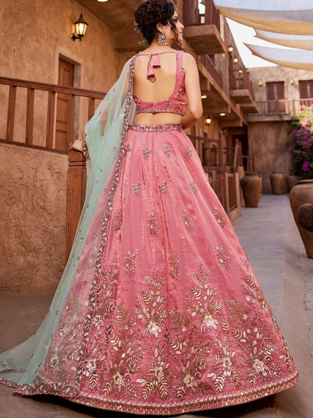 Pink Luxe Designer SemiStitched Lehenga Choli - Image 4