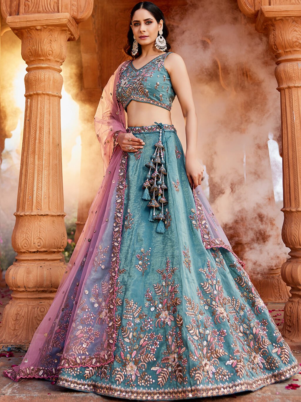 Blue Luxe Designer SemiStitched Lehenga Choli