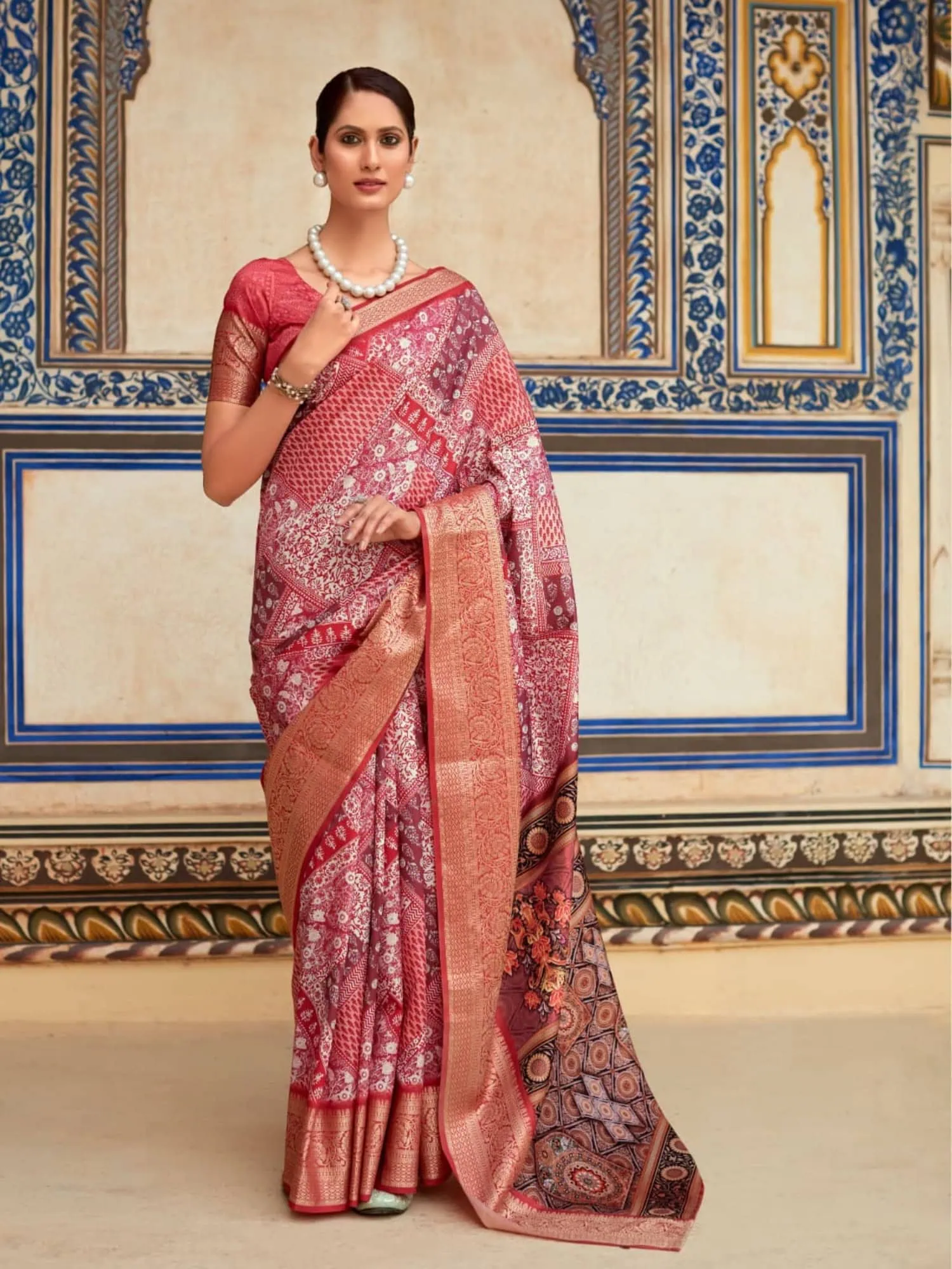 Pink Dola Handloom Silk Saree