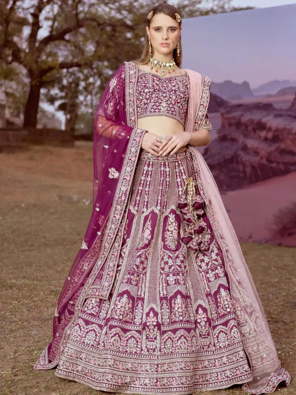 Purple Pure Luxe Designer SemiStitched Lehenga Choli product image