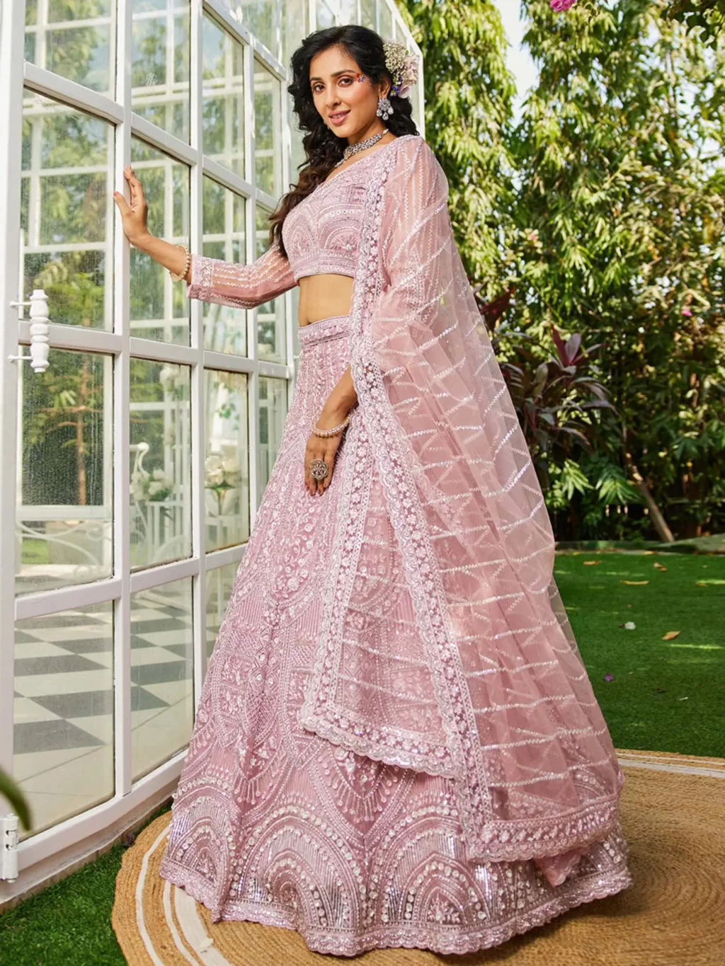Pink Luxe Designer SemiStitched Lehenga Choli