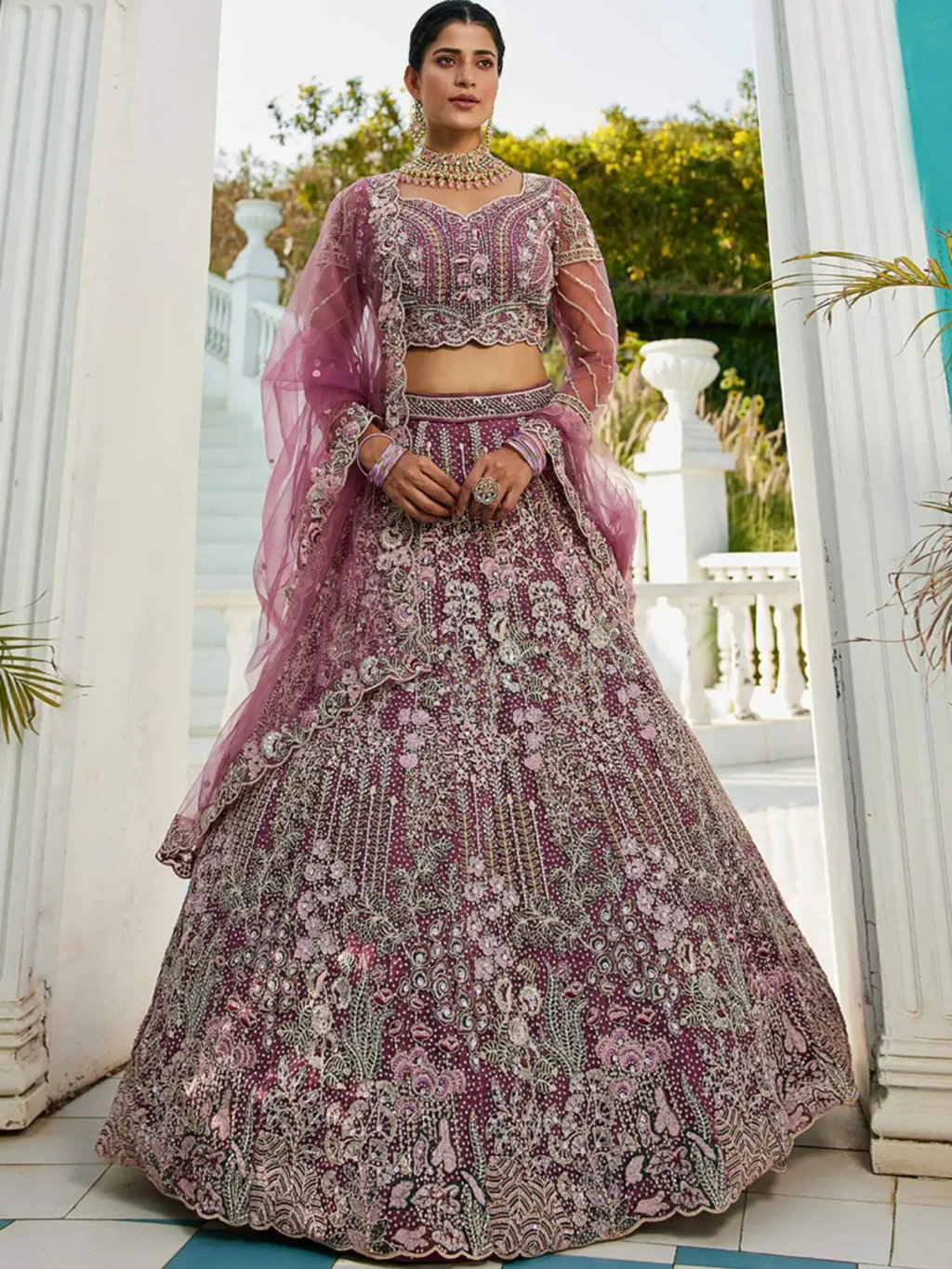 Lavender Luxe Designer SemiStitched Lehenga Choli
