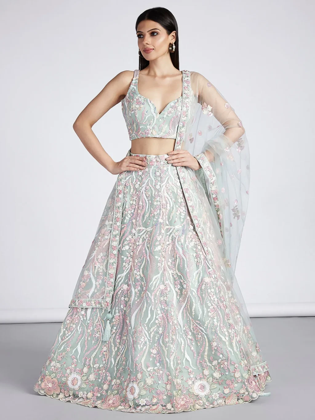 Mauve Luxe Designer SemiStitched Lehenga Choli