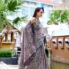 Grey  Sattin Crape Saree - Image 2