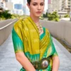 Light Green Soft Silk Saree - Image 2