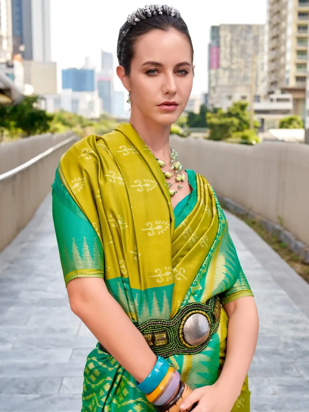 Light Green Soft Silk Saree - Image 2