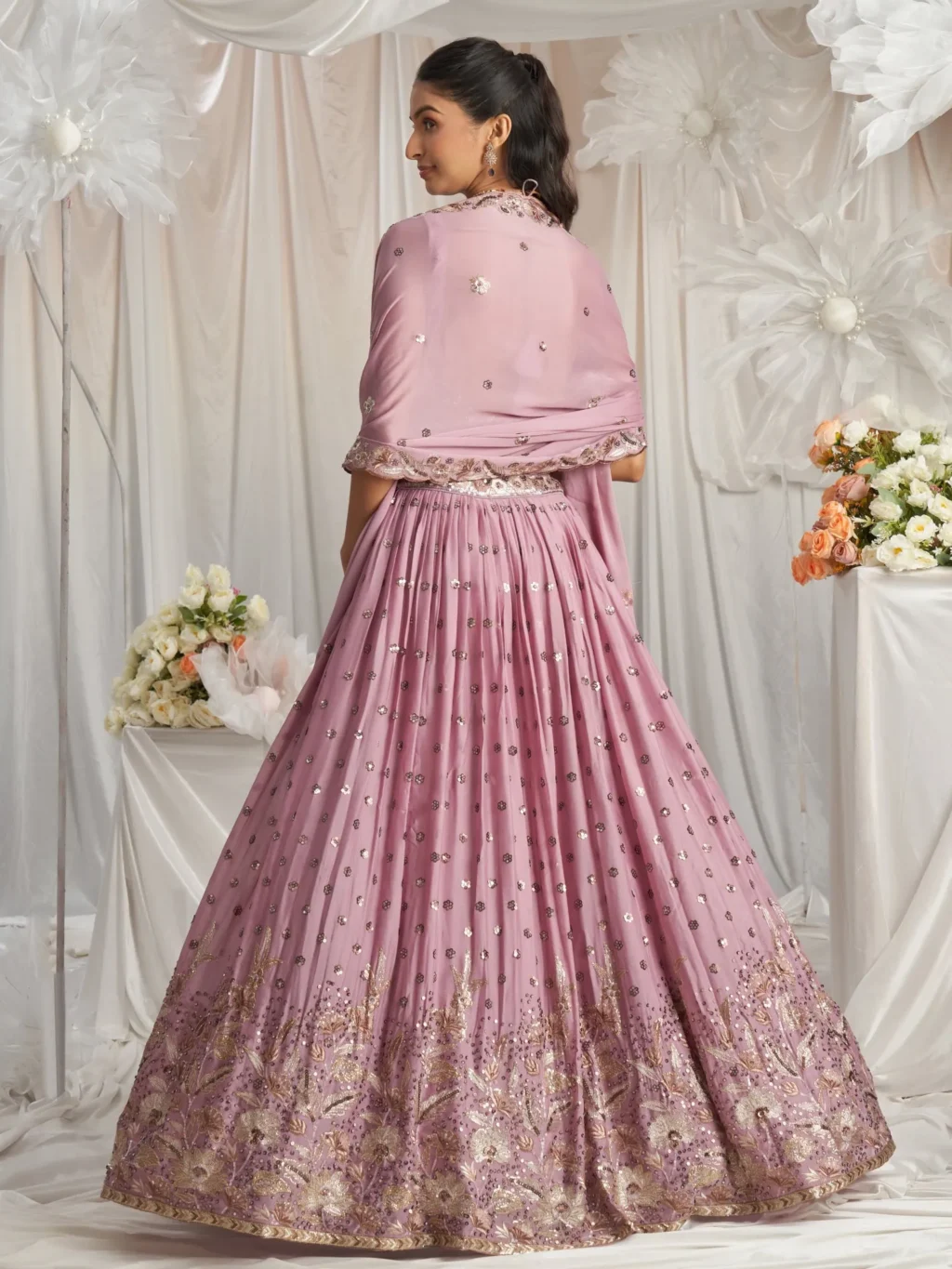 Lavender Luxe Designer SemiStitched Lehenga Choli - Image 2