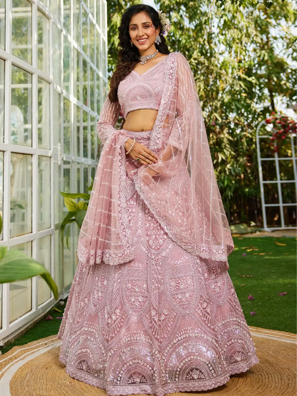 Pink Luxe Designer SemiStitched Lehenga Choli - Image 3