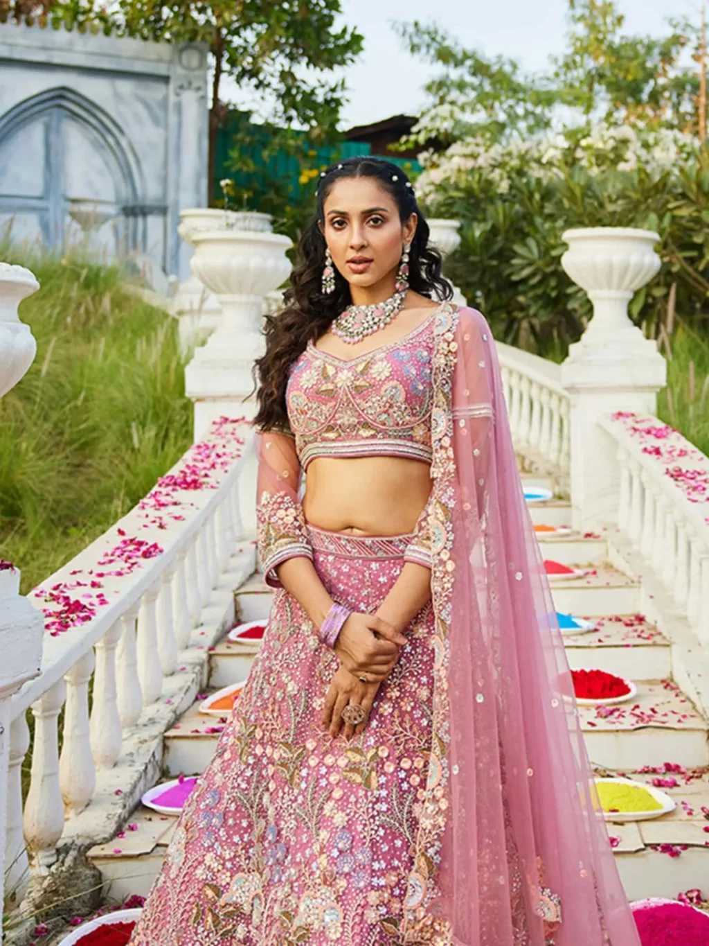 Pink Luxe Designer SemiStitched Lehenga Choli - Image 3