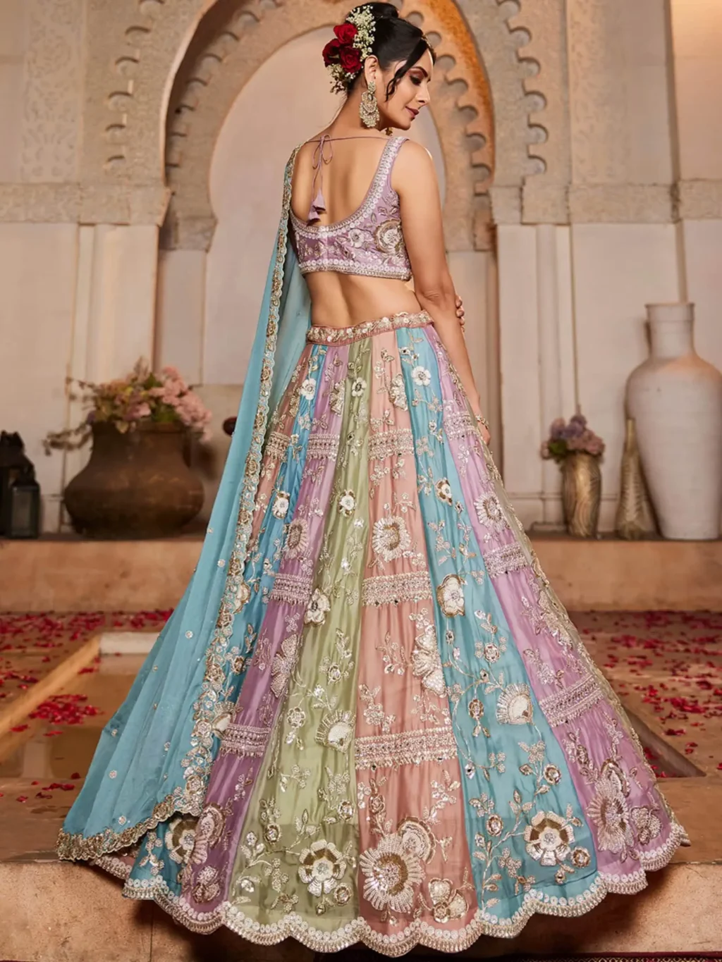 Multi Colour Luxe Designer SemiStitched Lehenga Choli - Image 2
