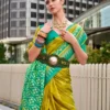 Light Green Soft Silk Saree - Image 3