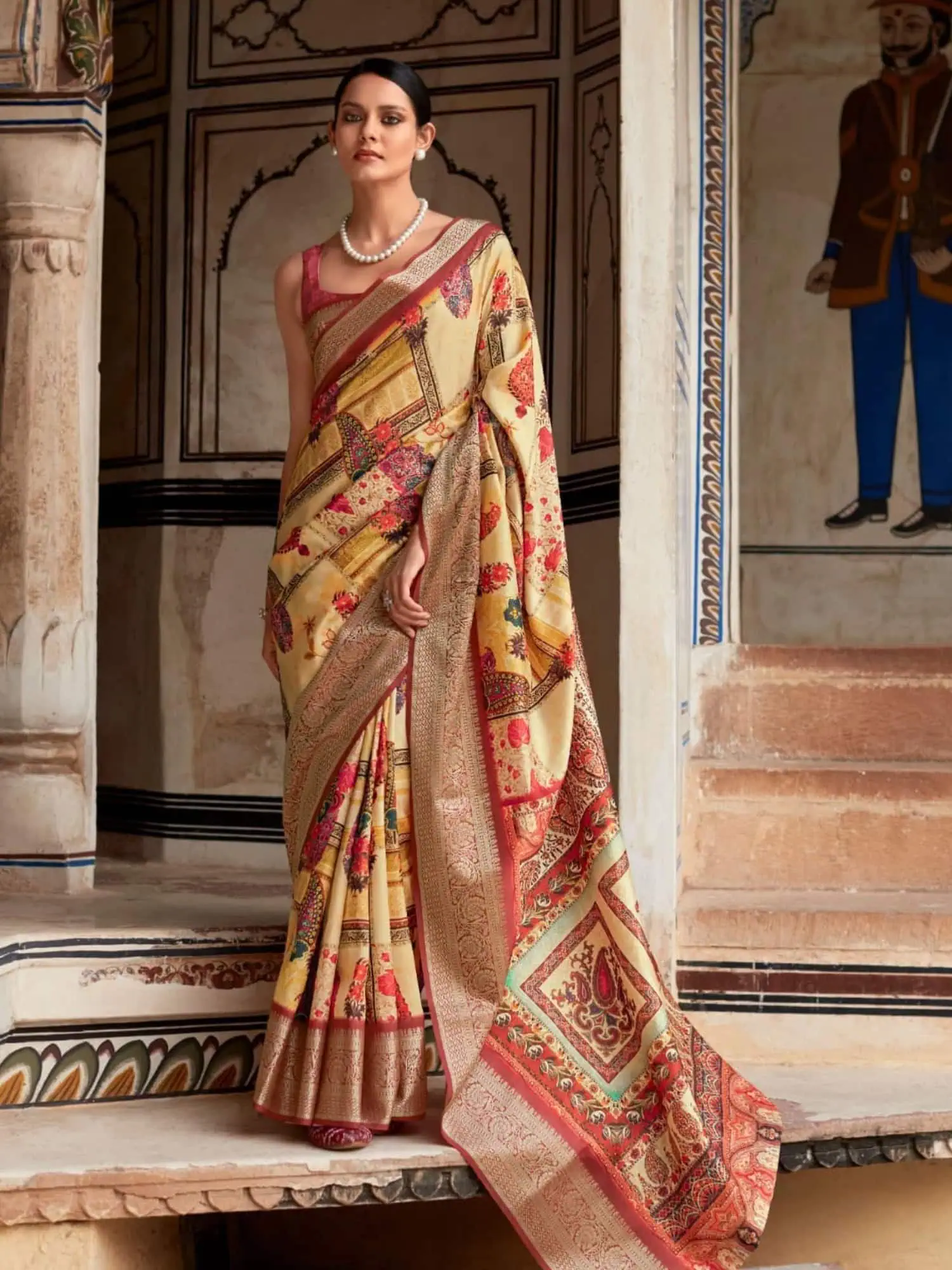 Yellow Dola Handloom Silk Saree