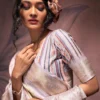Grey Handloom Silk Saree - Image 3