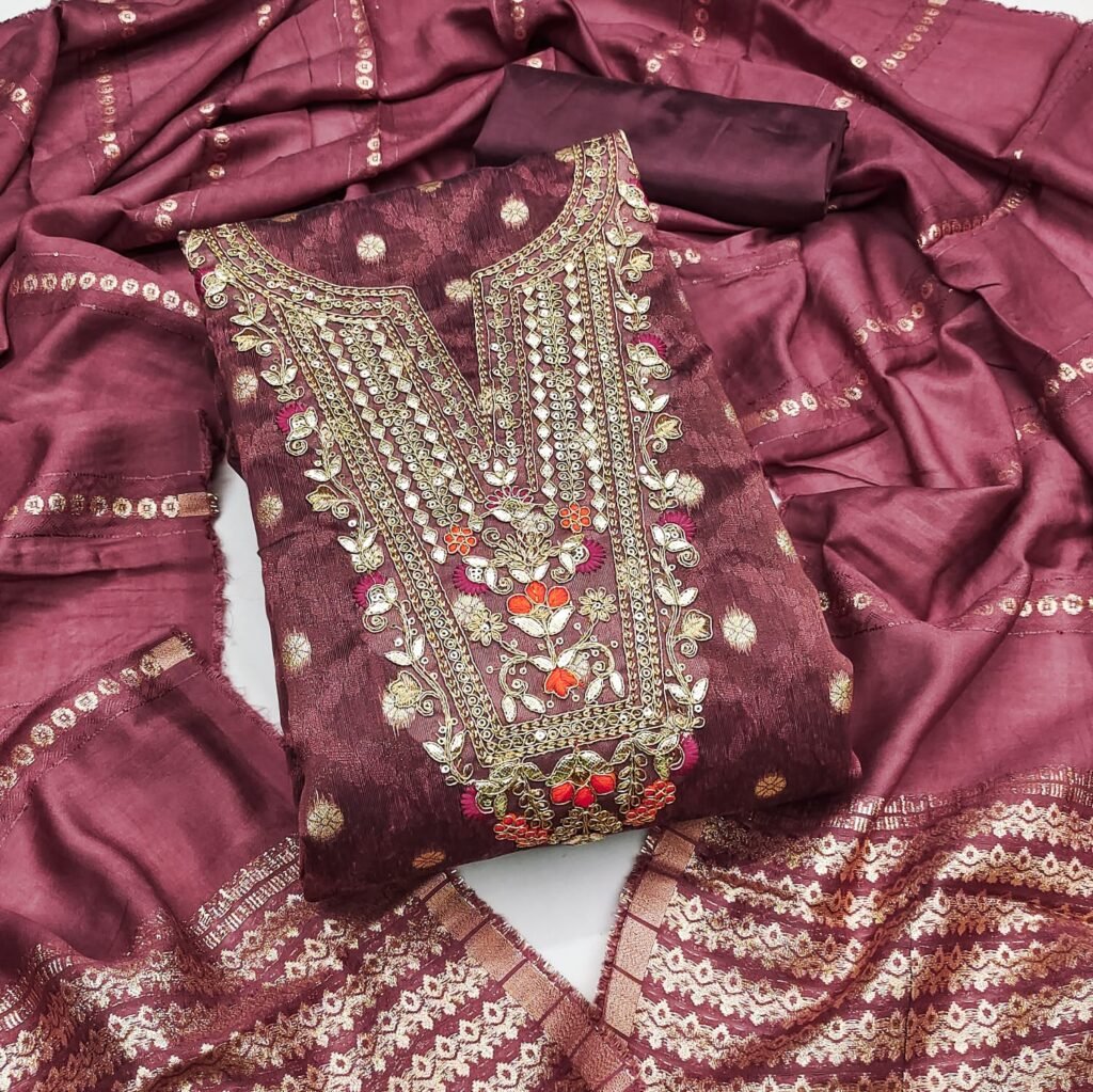 Partywear Shimmer Reddish Purple Maroon