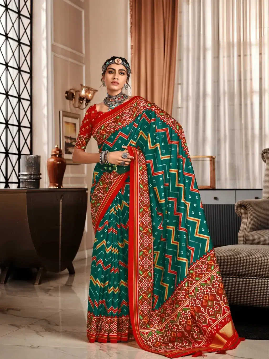 Green Green Handloom Saree for Women - Designer Traditional Saree