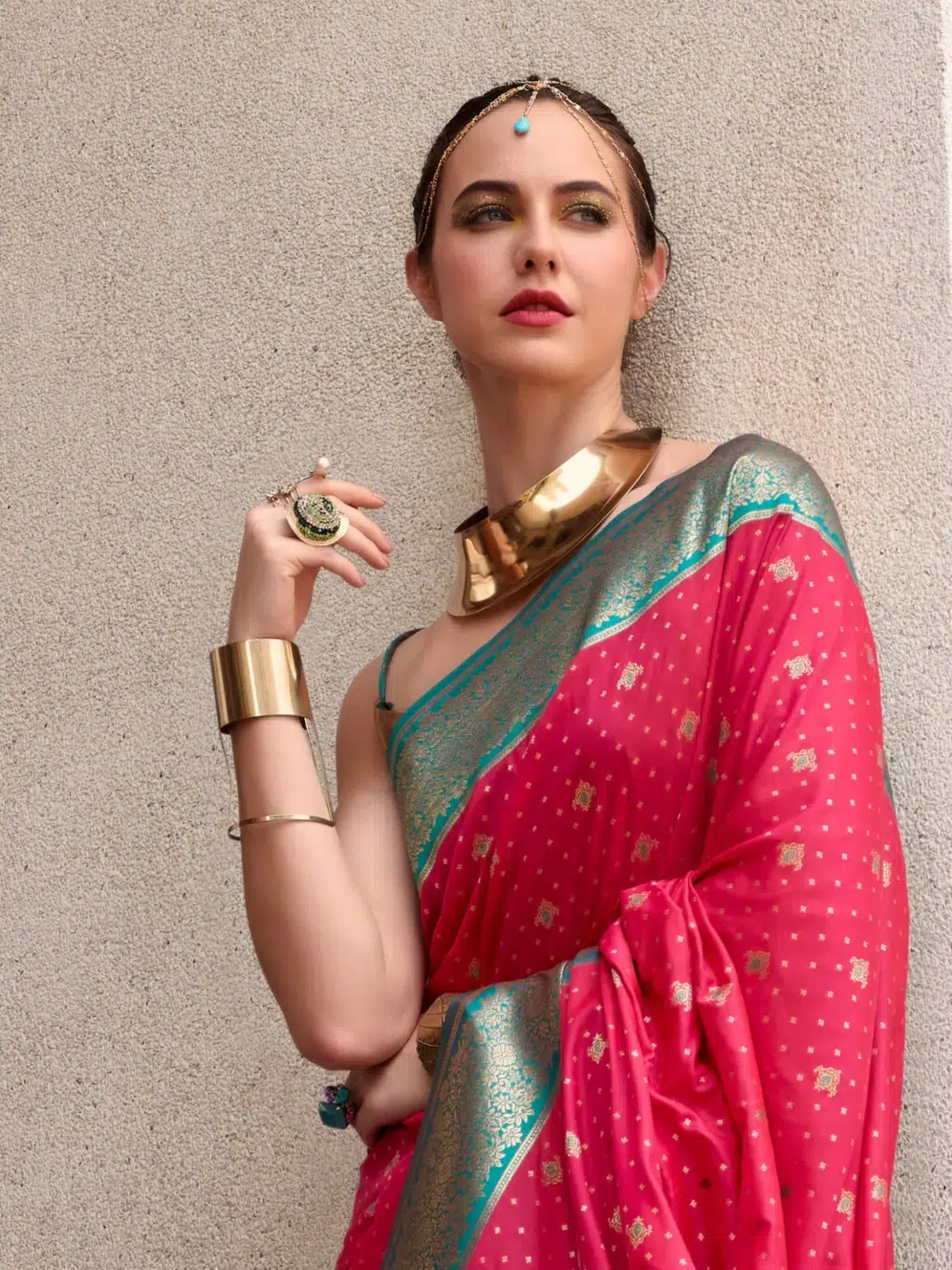 Pink Pure Soft Silk Saree - Image 3