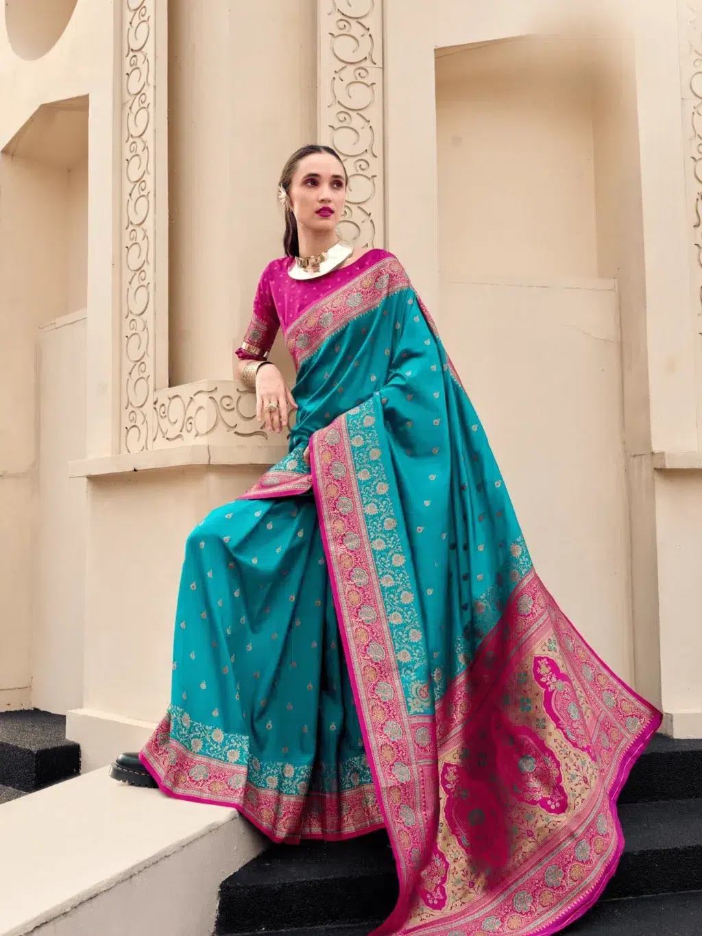 Blue Pure Soft Saree for Women - Designer Traditional Saree