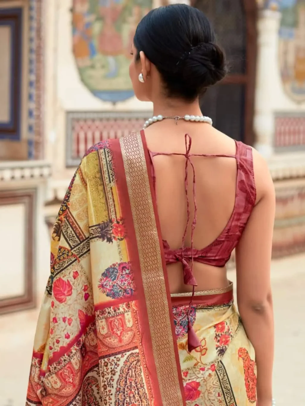Yellow Dola Handloom Silk Saree - Image 3