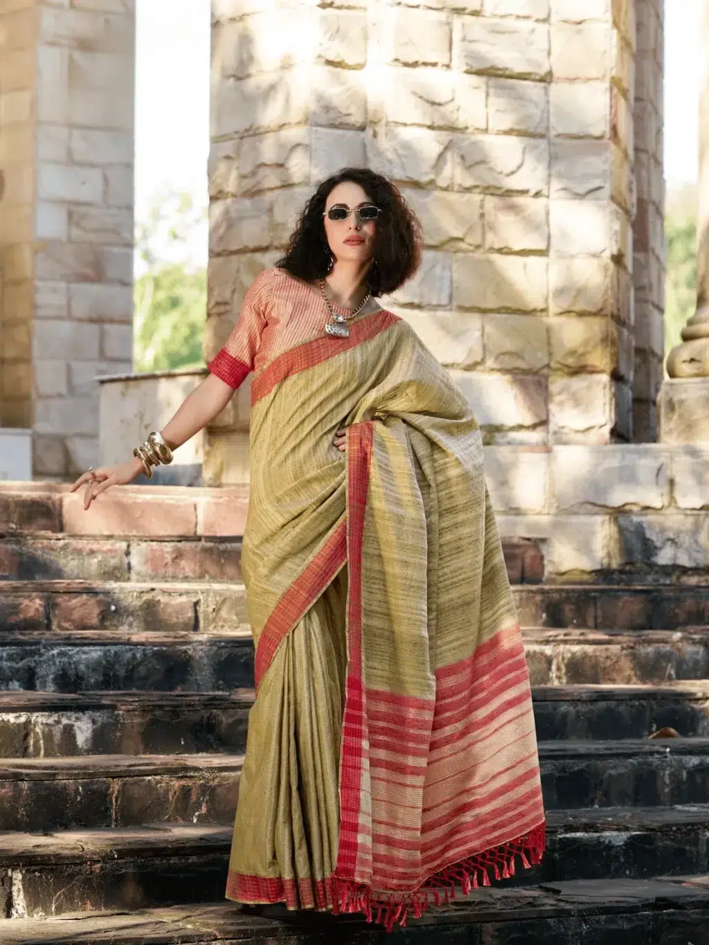 Green Green Pure Saree for Women - Designer Traditional Saree