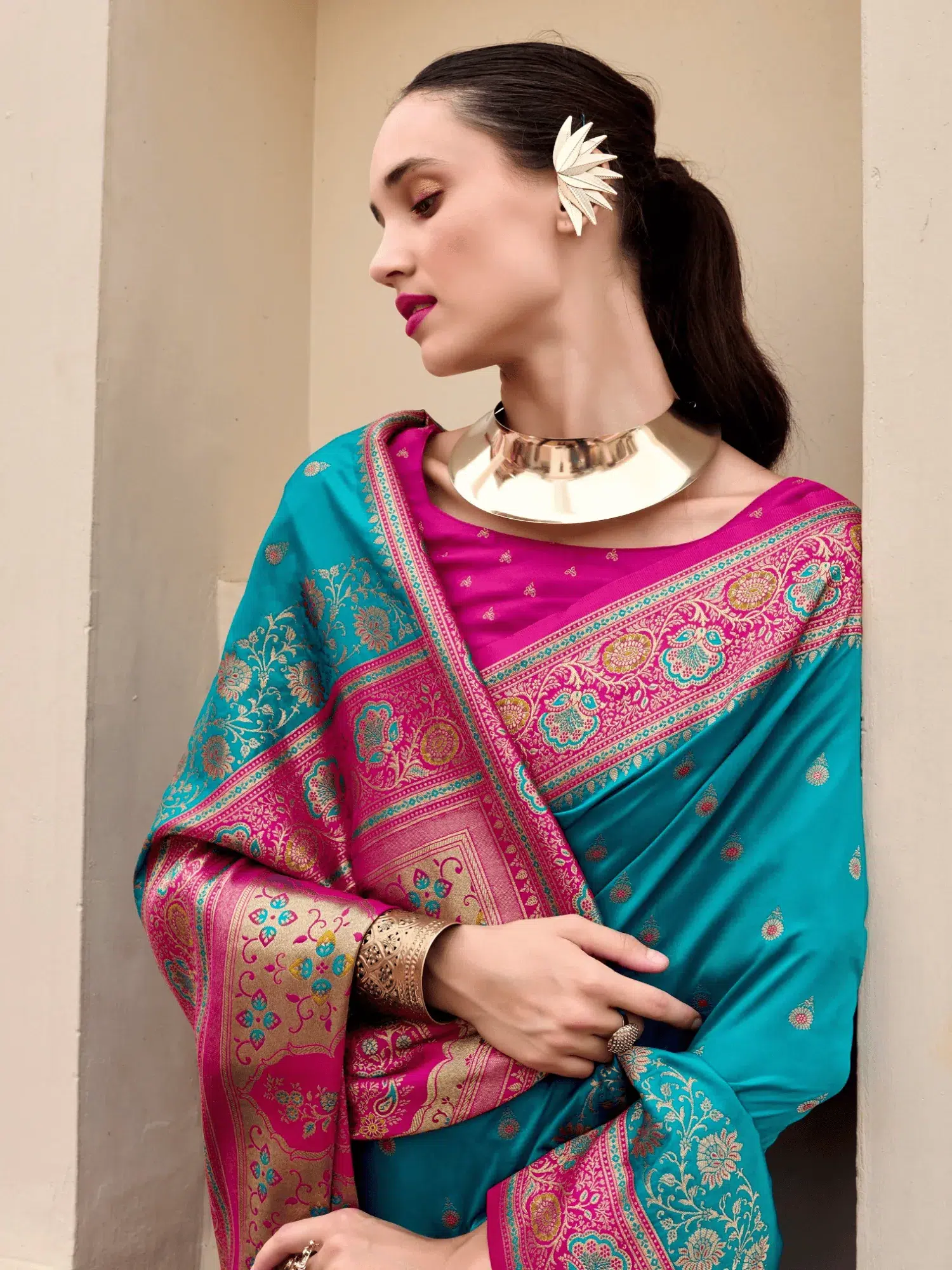 Blue Pure Soft Banarasi Silk Saree