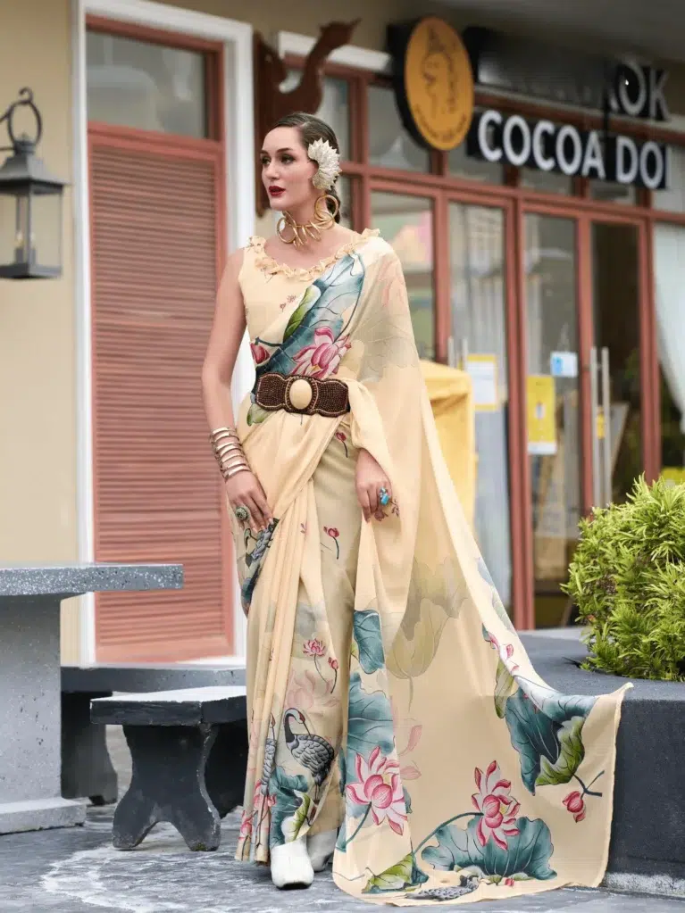 Yellow Yellow Pure Saree for Women - Designer Traditional Saree