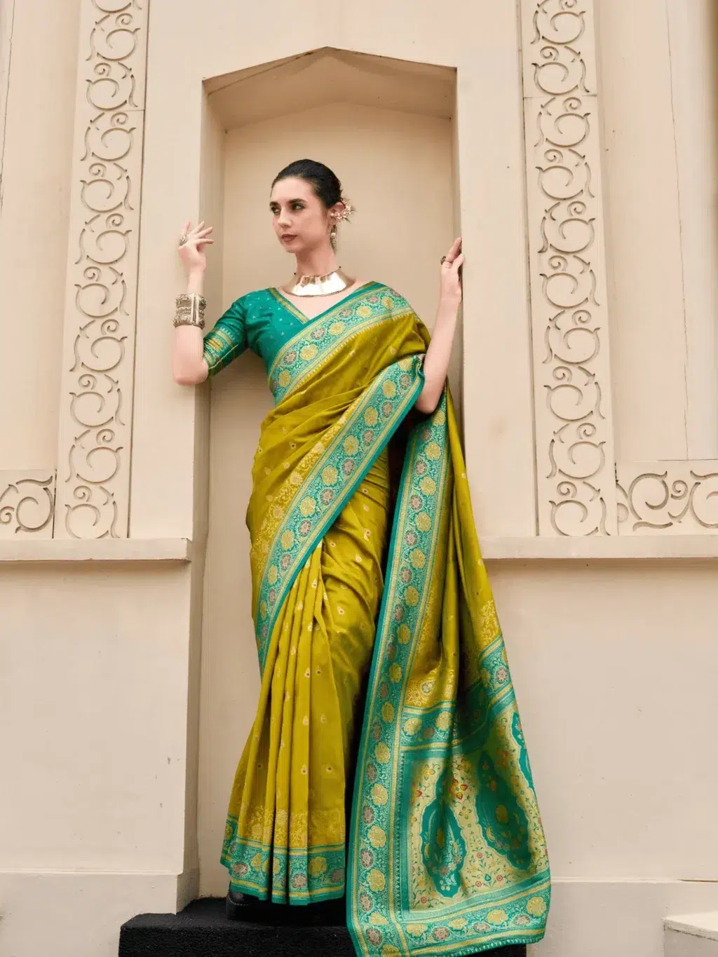 Green Pure Soft Saree for Women - Designer Traditional Saree