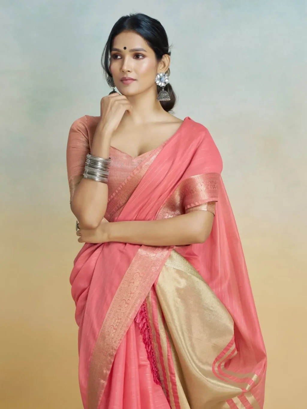 Pink Pure Handloom Saree for Women - Designer Traditional Saree