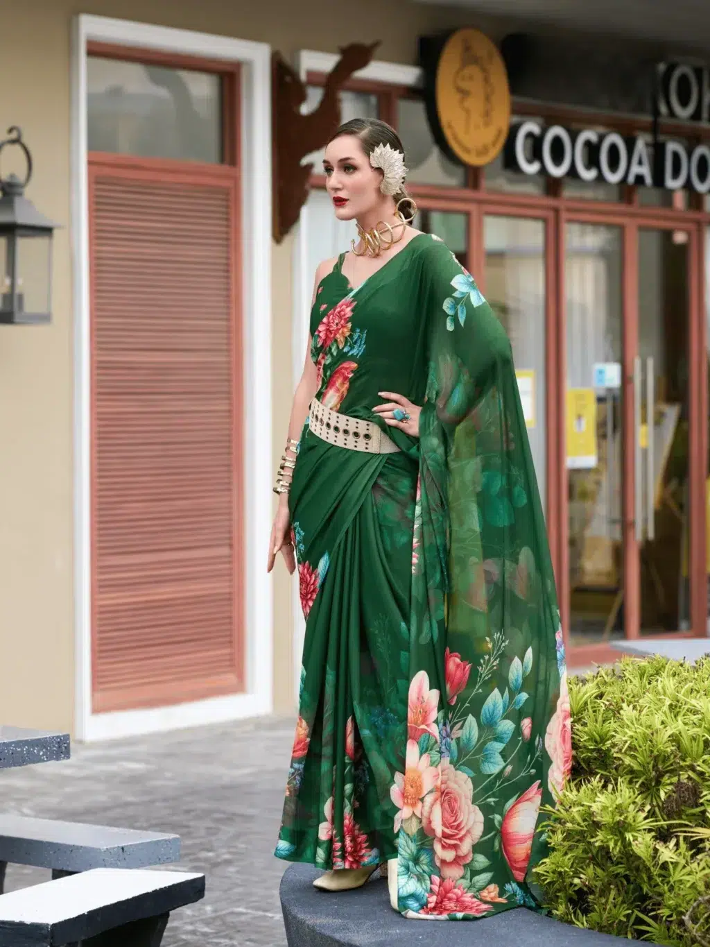 Green Green Pure Saree for Women - Designer Traditional Saree