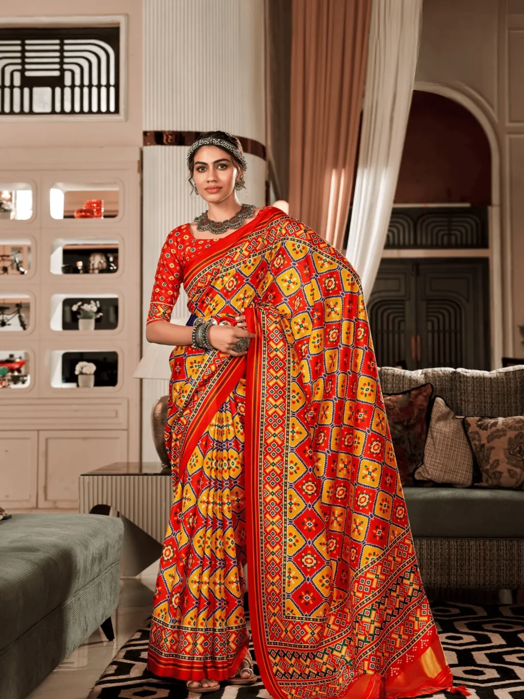 Orange Orange Handloom Saree for Women - Designer Traditional Saree