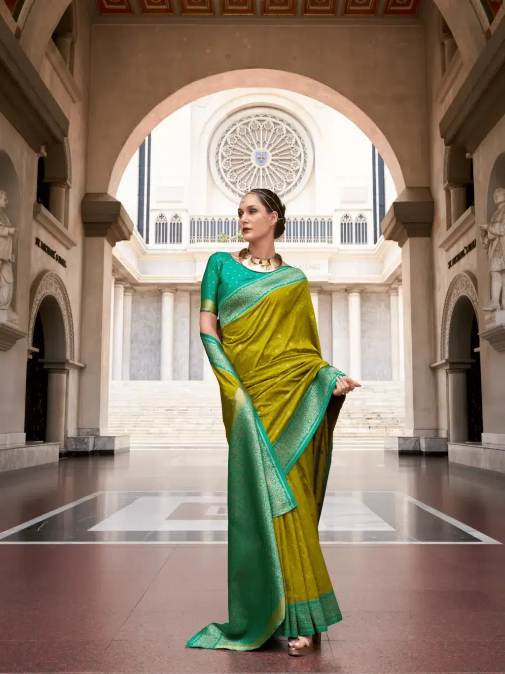 Green Pure Soft Saree for Women - Designer Traditional Saree