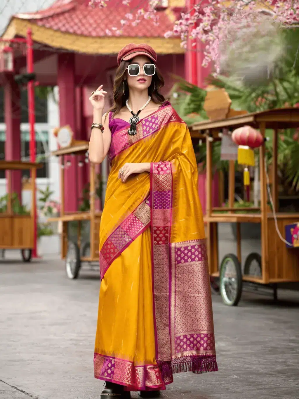 Yellow Pure Banarasi Saree for Women - Designer Traditional Saree